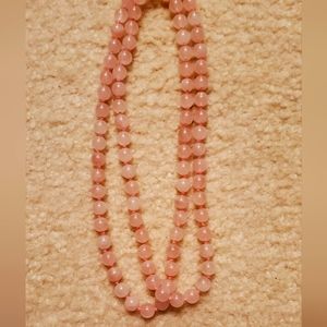 16.5” Necklace 8MM Knotted Tied Pink Beads Excellent Condition